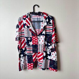 USA Patriotic Stars Strips Independence Day Pajama Set Size 3X